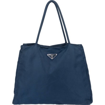Prada Blue Nylon Triangle Handbag Tasche