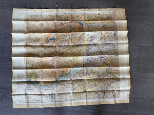 WW2 WWII Original 1943 Dated Pilot Aircrew Silk Escape Evasion Map D / F  Europe