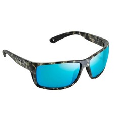 Bajio Bales Beach Sunglasses, Gray Camo Matte Frame, Blue Mirror Poly Lens