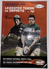 LEICESTER TIGERS v OSPREYS 08 EDF ENERGY CUP PROGRAMME SIGNED BY SAINT PLAYERS