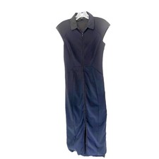 Ted Baker Black Collared Basic Office Business Zipper Front Midi Dress Size 2