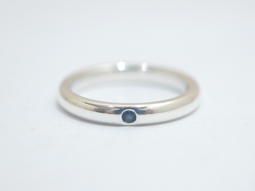 Tiffany & Co. Sterlingsilber Elsa Peretti blauer Saphir Stapelring Größe 5"
