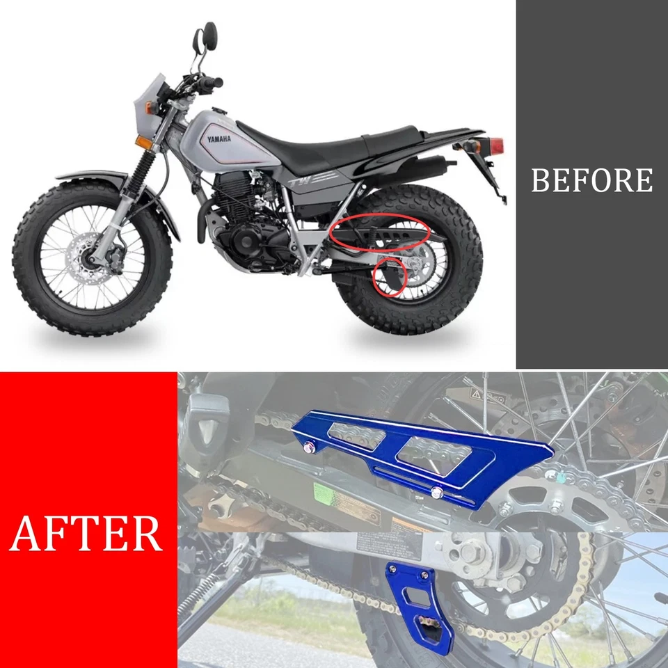 Cubierta guía protectora de cadena 3D azul para Yamaha TW 200 Serow XT250 2008-2025 TW200 Foto 2 de 4