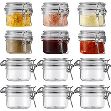 6 Pack 4oz/120ml PET Plastic Storage Jars with Lids Bulk, Clear Wide Mouth Ca...