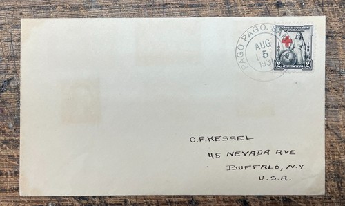 Scott #702, 2c Red Cross, PM Pago Pago, Samoa to Buffalo, NY, Aug 5, 1931