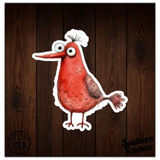 Funny Red Bird - Vinyl Decal Sticker - Car Window Laptop - ebn12512