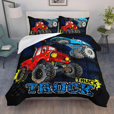 Truck Comforter Set for Kids Teens Boys,Cars Kids Bedding,1 Comforter with 2 Pil