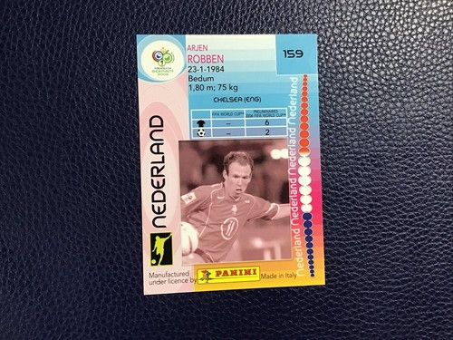ARJEN ROBBEN 2006 Panini World Cup Soccer Card HOLLAND #159 NM+ - Picture 3 of 3