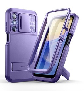 SURITCH for Samsung Galaxy A15 Case with Magnetic Camera Slide Cover purple