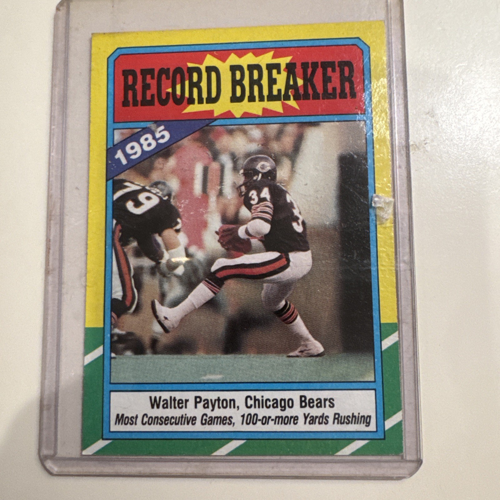 1986 Topps - Record Breaker #7 Walter Payton - HOF Chicago Bears