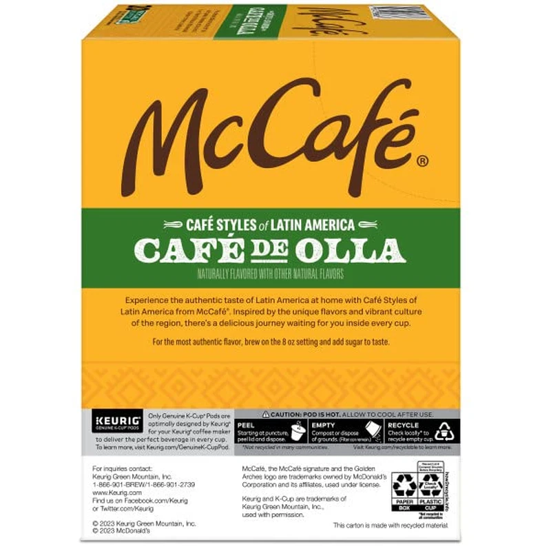 McCafe Café Styles of Latin America Café de Olla, Keurig Single Serve K-Cup Coff Foto 3 de 4