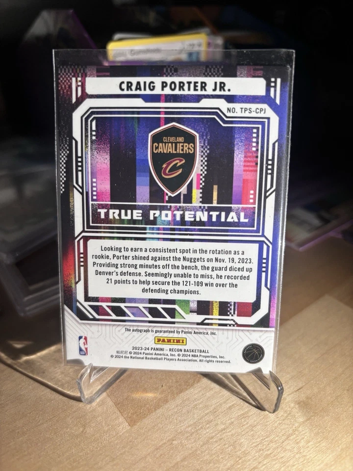 2023-24 Recon True Potential Signatures Blue /75 Craig Porter Jr Rookie Auto RC - Image 2 of 2