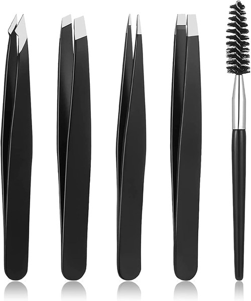 Pinzette Set Pinzette Augenbrauen Zupfen,5 Packung Pinzetten Set Pinzette Spitz-image