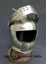 Medieval New Sliver Italian Armet Helmet SCA LARP Fantasy Knight Helmet Armor