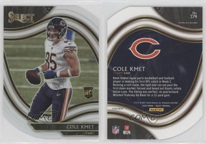 2020 Panini Select Field Level White Prizm Die-Cut Cole Kmet #374 Rookie RC