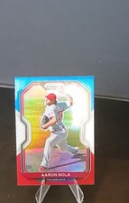 2021 Panini Prizm - Tier II Aaron Nola #147 Red White & Blue Prizm