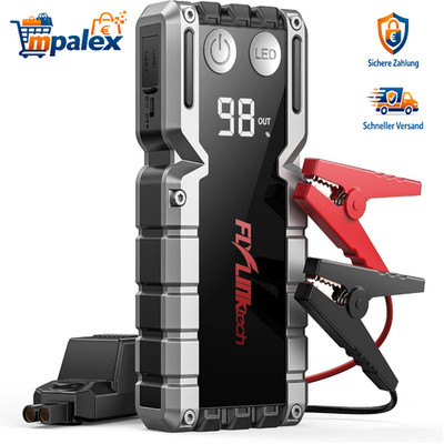 FLYLINKTECH Starthilfe Powerbank 7000A LCD für 12V Benzin Diesel Auto Notfall