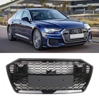 Front Bumper Grille Honeycomb Mesh For Audi A6 S6 C8 RS6 Style 2019-2022 Black