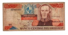 Uruguay Banknote 5 PESOS ND 1997 P73 BRIGADIER GENERAL LAVALLEJA GOOD CONDITION