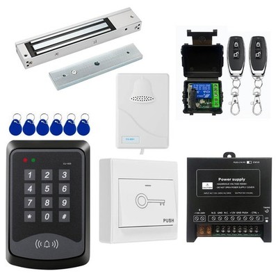 RFID Door Access Control System 600lb Electric Magnetic Lock Kit Remote Doorbell