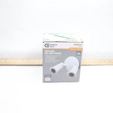 GE Twin-Head Outdoor Flood Light ABS White 1003965612