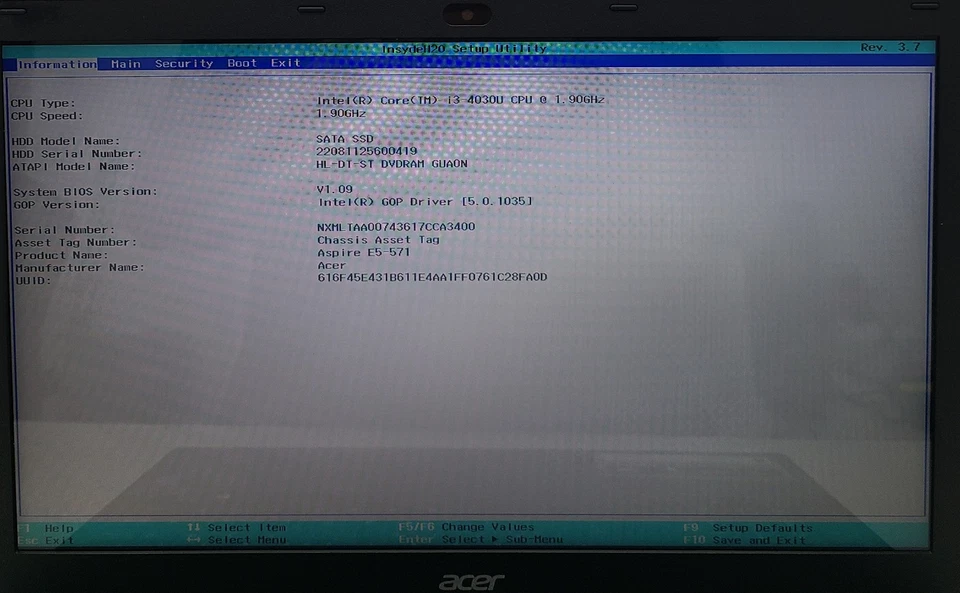 Acer Aspire E5-571-35LV Laptop Intel i3-4030U 4GB Ram 256GB SSD OHNE OS (FL) - Bild 2 von 4