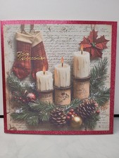 Weihnachtskarte Kerzen 16x16 cm mit Umschlag Weihnachten Karte Handgemacht NEU