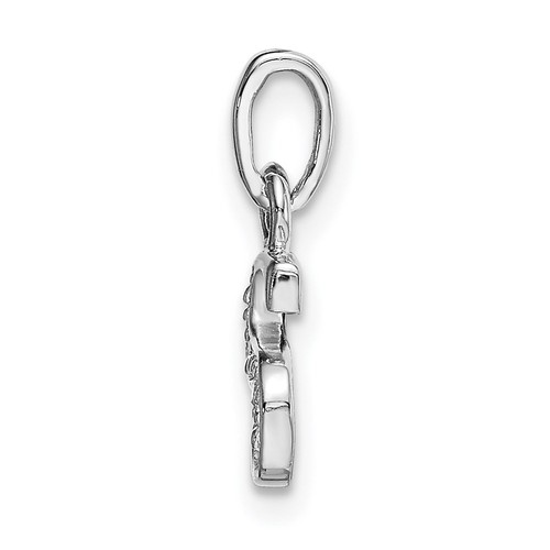 14k White Gold Rhodium-plated Diamond Letter S Initial Pendant Gift for Her - Picture 2 of 4