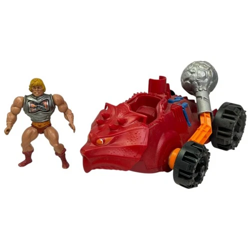 Vintage Masters of the Universe Bashasaurus Complete w/He-Man Figure MOTU