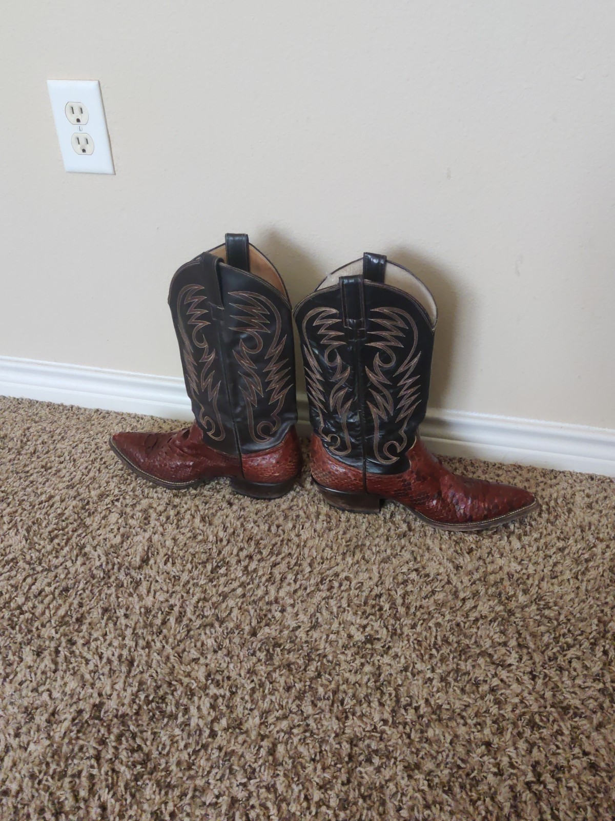 JR Mens COWBOY BOOTS PYTHON SNAKE PATTERN US 8 OR… - image 2