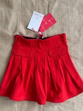 Lili Gaufrette Girls Knit Vermillion Textured Pleated Skirt, Size 4