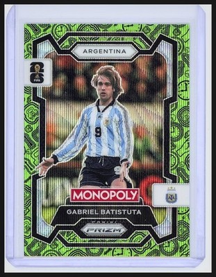 2026 Panini Prizm Monopoly FIFA World Cup #4 Gabriel Batistuta Green Wave Prizm