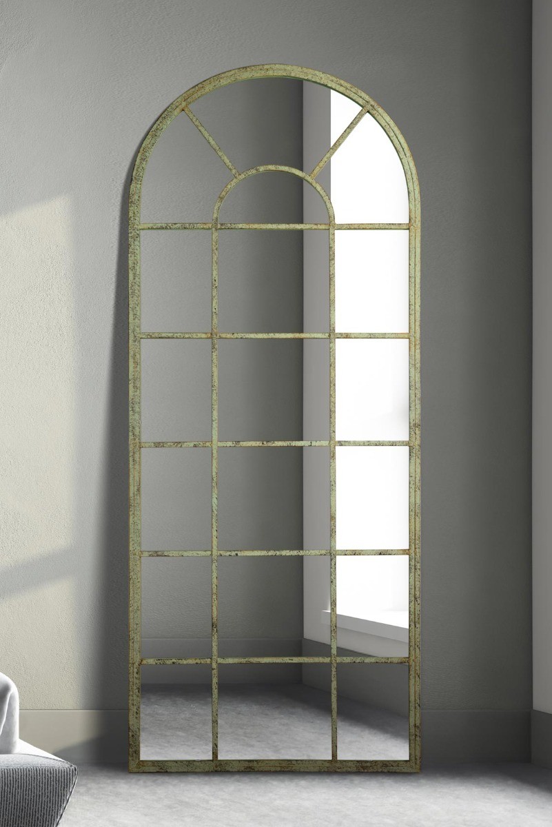 The Dorset Extra Large Rustic Framed Arched Mirror - 66"" X 30"" 168 x 76cm