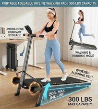 Manual Walking Pad Treadmill with Incline 20 , Foldable Treadmill w/Handle Bar  