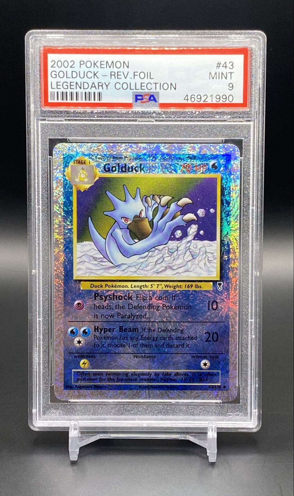 Golduck 2002 Legendary Collection Reverse Holo Rev Foil PSA 9 43/110 *Print Line