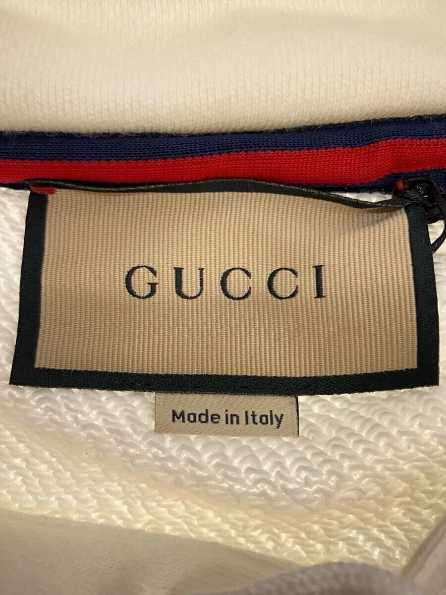 GUCCI felpa con cappuccio S cotone bianco 753595 usata