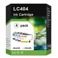 4PK High Yield LC 404 LC404 Ink For Brother MFC-J1205W MFC-J1215W MFC-J1205W XL