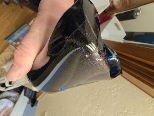 Signierte 1996 Michael Shearer ART Glas Vase irisierend atemberaubend *Defekt siehe zuletzt - Bild 9 von 9