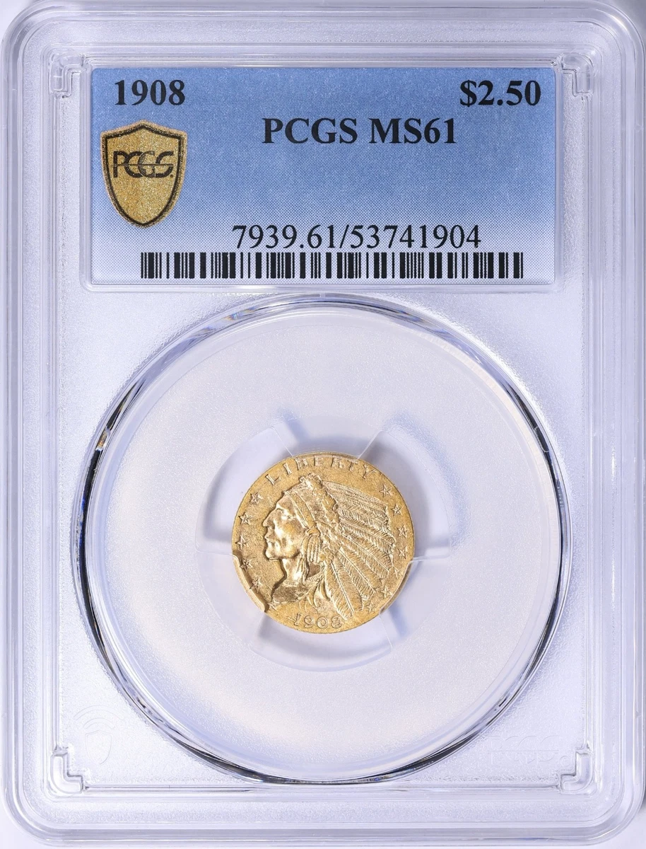 1908 Year Quarter Eagle $2.50 US Gold Coins (Pre - 1933) for sale 1908 Year Quarter Eagle $2.50 US Gold Coins (Pre - 1933) for sale