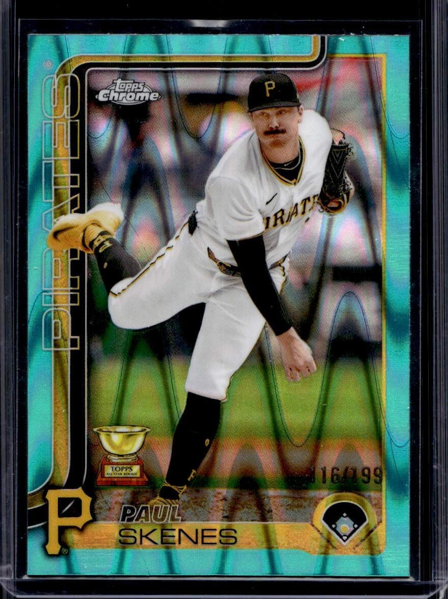 2025 Topps Chrome #300 Paul Skenes Aqua Raywave Refractors #/199