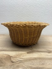Vintage Handwoven Wicker Basket Handmade 9.5" Diameter