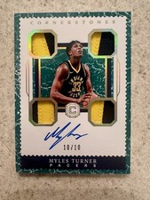 2017‑18 Panini Cornerstones Myles Turner Quad Patch On‑Card Auto 10/10