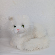 Russ Berrie NIKKI Kitty Cat White Plush Persian Green Eye Stuffed Animal Lap Cat