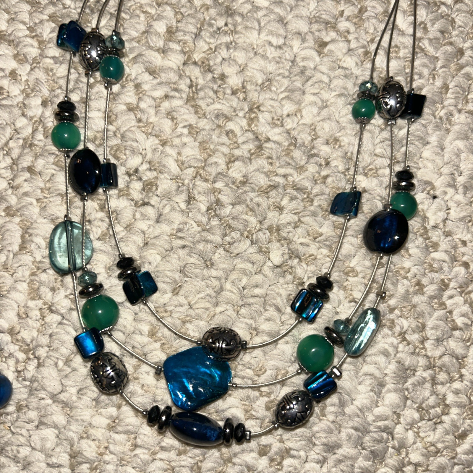 Ruby Rd. MultiStrand Necklace 2 Sets Earrings Aqu… - image 2