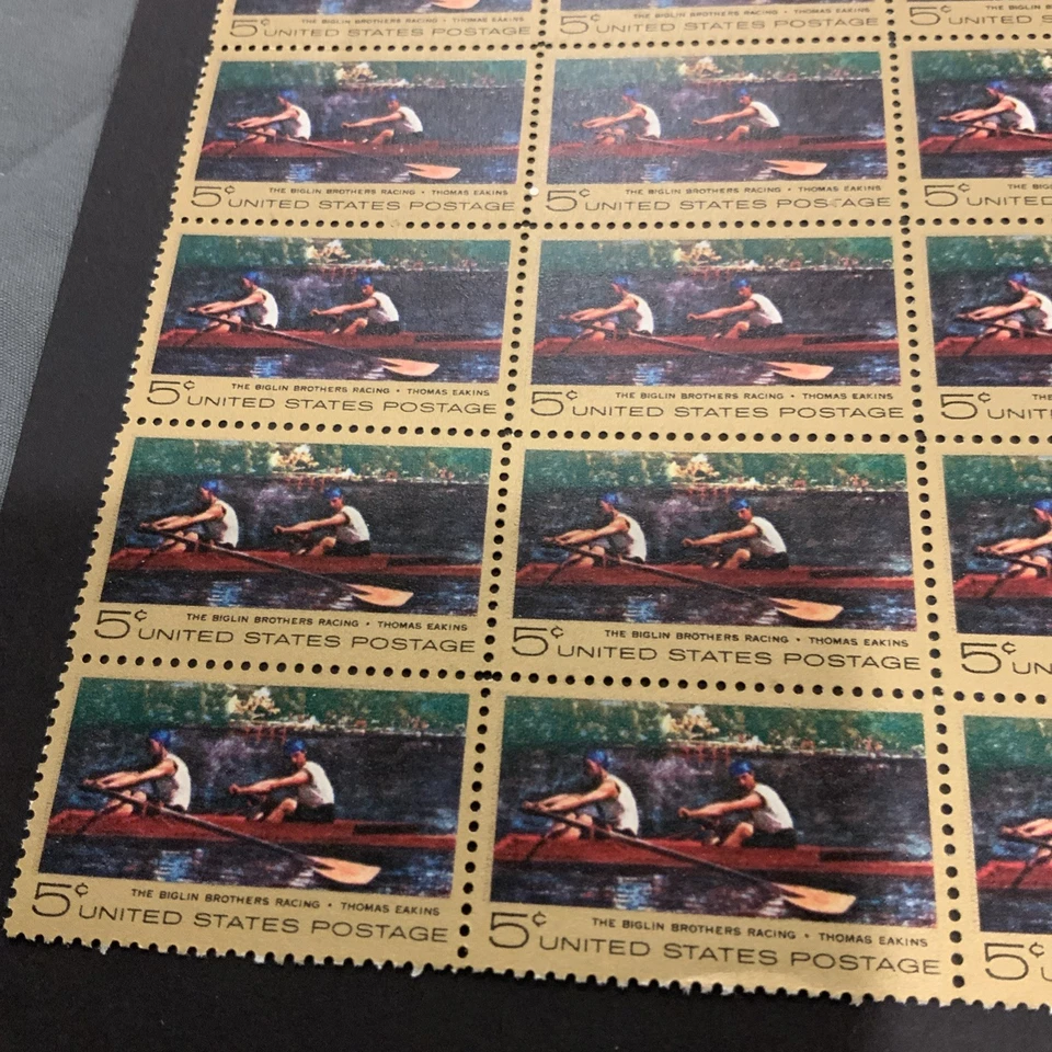 US Stamp - 1967 Thomas Eakins Art - Block Of 25 Stamps - Scott #1335 - Image 4 of 4