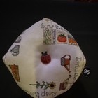 Cross Stitch Fabric Pillow Pin Cushion w/ Ladybug Button & Garden Motifs Text — photo 1