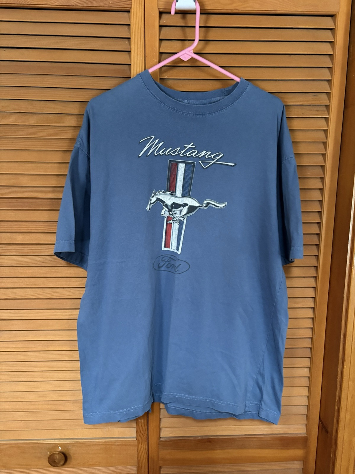 PONY T shirt uomo Ford Mustang auto d'epoca taglia 2XL Newport blu muscolo auto