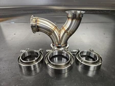 2-1 VBand Merge Collector 2.5" to 3" .065 304 stainless tig welded turbo exhaust