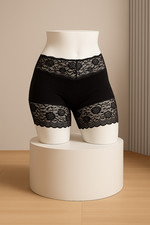 Women  s Black Lace Trim Slip Shorts   Size S Model 101 