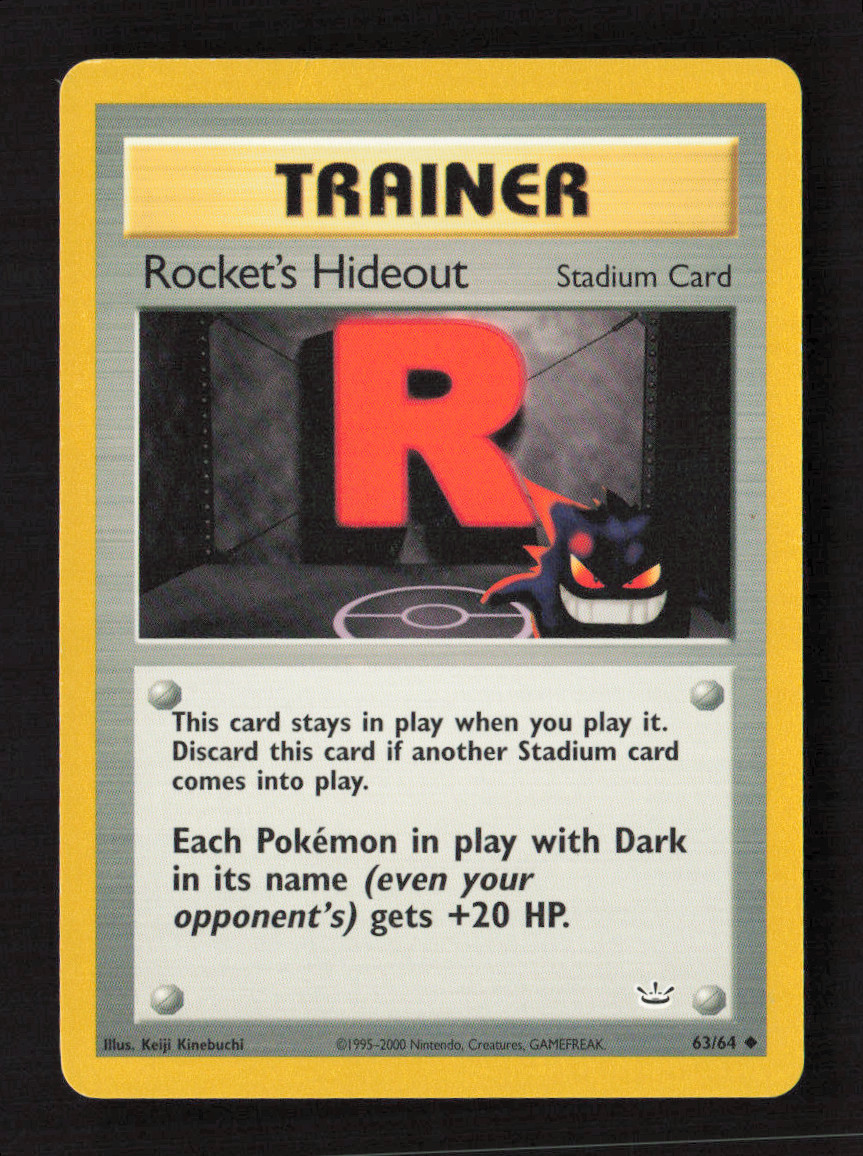 Rocket's Hideout Uncommon Unlimited Neo Revelation 63/64 LP Pokémon TCG